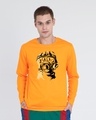 Shop Thanos Gauntlet Full Sleeve T-Shirt  (AVL) Neon Orange-Front