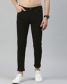 Shop Black Core Tapered Slim Fit Jeans-Front