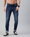 Shop Blue Jim Washed Tapered Slim Fit Jeans-Front