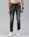 Shop Grey Tapered Slim Fit Jeans-Front