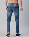Shop Blue Scott Knitted Tapered Slim Fit Jeans-Design