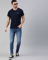 Shop Blue Scott Knitted Tapered Slim Fit Jeans-Full