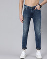 Shop Blue Ross Knitted Tapered Slim Fit Jeans-Front