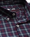 Shop Men's Blue Luxury Giza Cotton Button-down Checkered Formal Shirt-Full