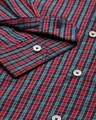 Shop Men's Red Luxury Giza Cotton Button-down Checkered Formal Shirt-Full