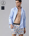 Shop Pack of 2 Men's Printed Knitted Boxers-Front