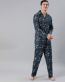 Shop Men Pure Cotton Printed Nightsuit(Tbh Cali Bl)-Front