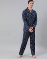 Shop Men Pure Cotton Printed Nightsuit(Tbh Goblin Bl)-Front