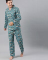 Shop Men Pure Cotton Printed Nightsuit(Tbh Swan Bl)-Full