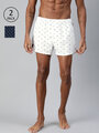 Shop Pack of 2 Men's White & Blue Printed Woven Boxers-Front