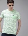 Shop Printed Men Round Neck Green T-Shirt-Front