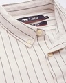 Shop Men's Beige Striped Slim Fit Casual Shirt-Full