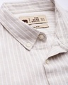 Shop Men's Beige Striped Linen Shirt-Full
