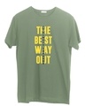 Shop The Best Way Out Half Sleeve T-Shirt Moss Green-Front
