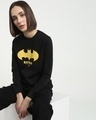 Shop Women's Black The Dark Knight Graphic Printed Sweater-Front