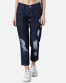 Shop Women's Blue Dark Wash Jeans-Front