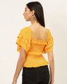 Shop Casual Half Sleeve Printed Women Yellow Top-Design