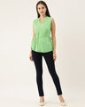 Shop Casual Sleeveless Solid Women's Green Top