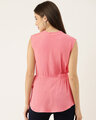 Shop Casual Sleeveless Solid Women Pink Top-Design
