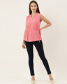 Shop Casual Sleeveless Solid Women Pink Top