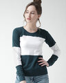 Shop Color Block Women's Round Neck T-shirt-Front