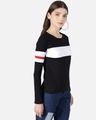 Shop Women's Black Color Block T-shirt-Design