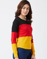 Shop Color Block Women's Round Neck Multicolor T-shirt-Design