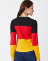 Shop Color Block Women's Round Neck Multicolor T-shirt-Full