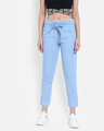 Shop Women's Light Blue Medium Wash 4 Pocket Mid Rise Jeans-Front