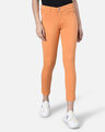 Shop Orange Coloured Wash Jeans-Front