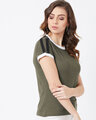 Shop Solid Women Round Neck Green T Shirt-Design