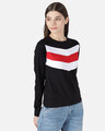 Shop Striped Women's Round Neck Denim T-shirt-Design