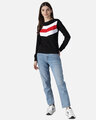 Shop Striped Women's Round Neck Denim T-shirt