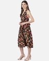 Shop Women Black Printed Woven Fit And Flare Dress-Design