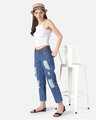 Shop Women's Blue Color 4 Pocket Mid Rise Jeans-Full