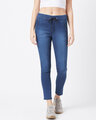 Shop Women's Blue Medium Wash 4 Pocket Mid Rise Jeans-Front