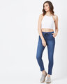 Shop Women's Blue Medium Wash 4 Pocket Mid Rise Jeans-Full