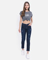 Shop Women's Navy Blue Dark Wash Mid Rise Jeans-Full