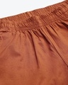 Shop Women Orange Color Solid Cropped Cargo Joggers And Slip On Closure-Full