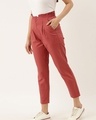 Shop Women's Rust Orange High-rise Trousers-Design