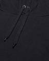 Shop Black Cropped Hoodie with Distressed Sleeve-Full
