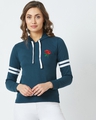 Shop Rose Embroidered Sweatshirt in Blue-Front