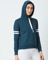 Shop Rose Embroidered Sweatshirt in Blue-Full