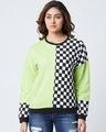 Shop Chess Board Sweatshirt in Green-Front