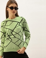 Shop Uber Street Abstract Sweatshirt in Green-Front