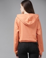 Shop Peach Cropped Hoodie with Buttons-Design