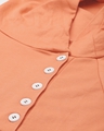 Shop Peach Cropped Hoodie with Buttons-Full