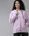 Shop Cute Lilac Oversized Hoodie with Zipper-Front
