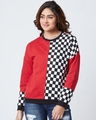 Shop Chess Board Sweatshirt in Red-Front