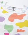 Shop Women's White Patch Of Colors Fleece Sweatshirt-Full